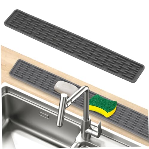 Alfombrilla de silicona para grifo y protector de encimera contra salpicaduras 2