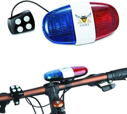 Image of Inditradition 2 In 1 Bicycle Police Headlight & Horn Device | Police Style LED Flash Light & Police Siren Horn (6 LED's + 4 Sounds, Waterproof)