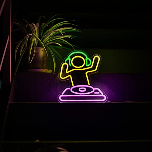 Shinemyway DJPLAYER Dj Player Neon Sign For Bar Usb Operated Neon Light Sign For Man Cave, Anime Neon Sign Dimmable Led Neon Light For Wall Decor, Cute Neon Led Sign For Bar Party Wall Art Decoration thumb #3