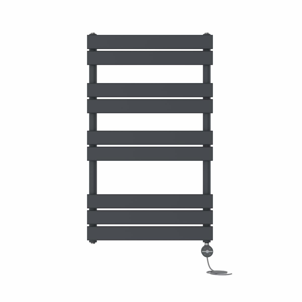 NRG Prefilled Flat Panel Electric Heated Towel Rail Radiator Anthracite Thermostatic Bathroom Warmer with Touch Screen Display 1000x600mm - 600W