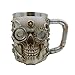 KCCCC Jarra de Cerveza con Calavera Estilo gótico Steampunk Cabeza de Engranaje Taza de cráneo gótico Jarra Taza de Cerveza Jarras de Cerveza (Color : Painted, Tamaño : 10x11cm)