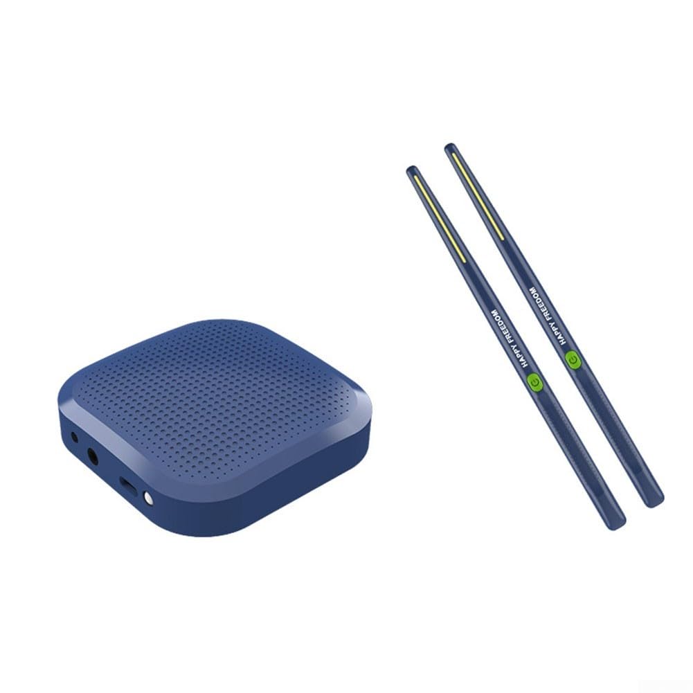 Batteria elettronica Air Pocket, tecnologia con sensore di movimento 3D, silenziosa, per bambini, casa, ufficio, design portatile, nero, 36 x 12 cm (A-blu navy)