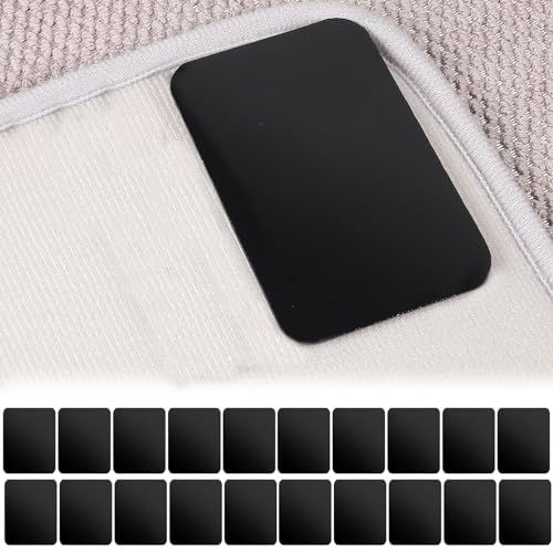 XIAOGUA 20 Pièces sous Tapis Antidérapant Parquet Lavable Anti Derapant Tapis Carré Antidérapant Rug Grippers Adhésif Double Face Ne Laisse Aucun Résidu 6x8cm pour Salon Escaliers Salle de Bain