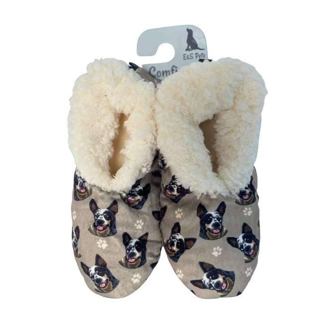 Australian Cattle Dog Super Soft Slippers - E&S Pets - Australian Cattle Dog Gifts - Cozy House Slippers - Non Skid Bottom - One Size Fits Most - Sherpa Slipper - Pet Lover Gifts For Men And Women
