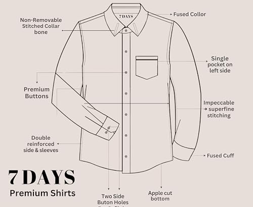 Image of 7-DAYS Men's Premium Checks Formal Shirt - Cotton Rich, Regular Fit, Full Sleeve, with Pocket, Wrinkle Resistant - Stylish Office & Everyday Wear.