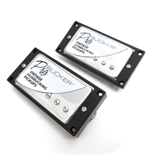 ProBucker Alnico 2 Humbucker Pickups Set for Gibson Les Paul Pickups,Neck and Bridge Pickups with 2-Conductor 2V1T Wiring Harness, Vintage Tone Upgrade(Chrome-2V1T)