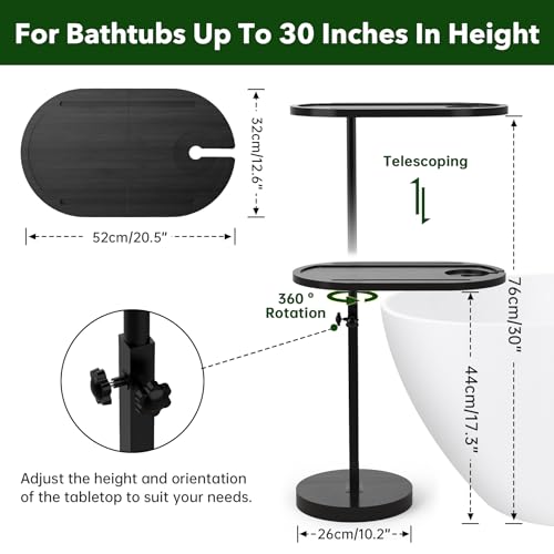Table d'appoint rotative à 360° avec base épaisse stable NiHome - 3