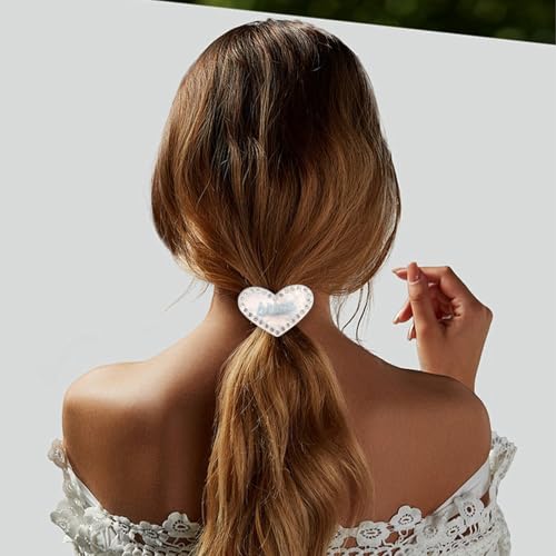 Pinza para cabello novia con brillo y diseño corazón miniatura 6