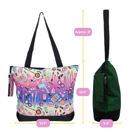 Image of NGIL Medium Top Zipper Closure Canvas Tote Bag with Attached Matching Coin Purse For Moms and Nurses