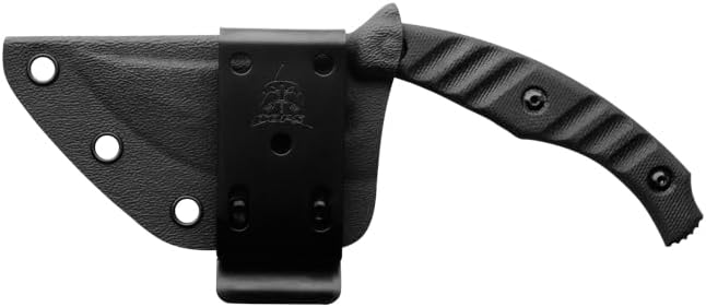 Tops Knives Ephyra Full Tang Fixed Blade- Black Traction Coating Blade Finish- Black Kydex Sheath w/Multi-Position Spring Steel