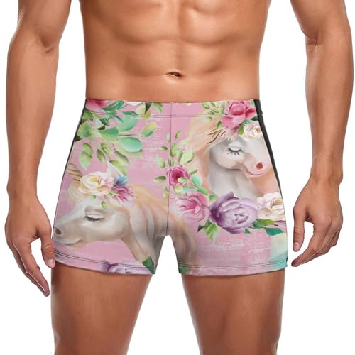 Short de bain homme fleurs roses élastique avec coupe ajustée séchage rapide