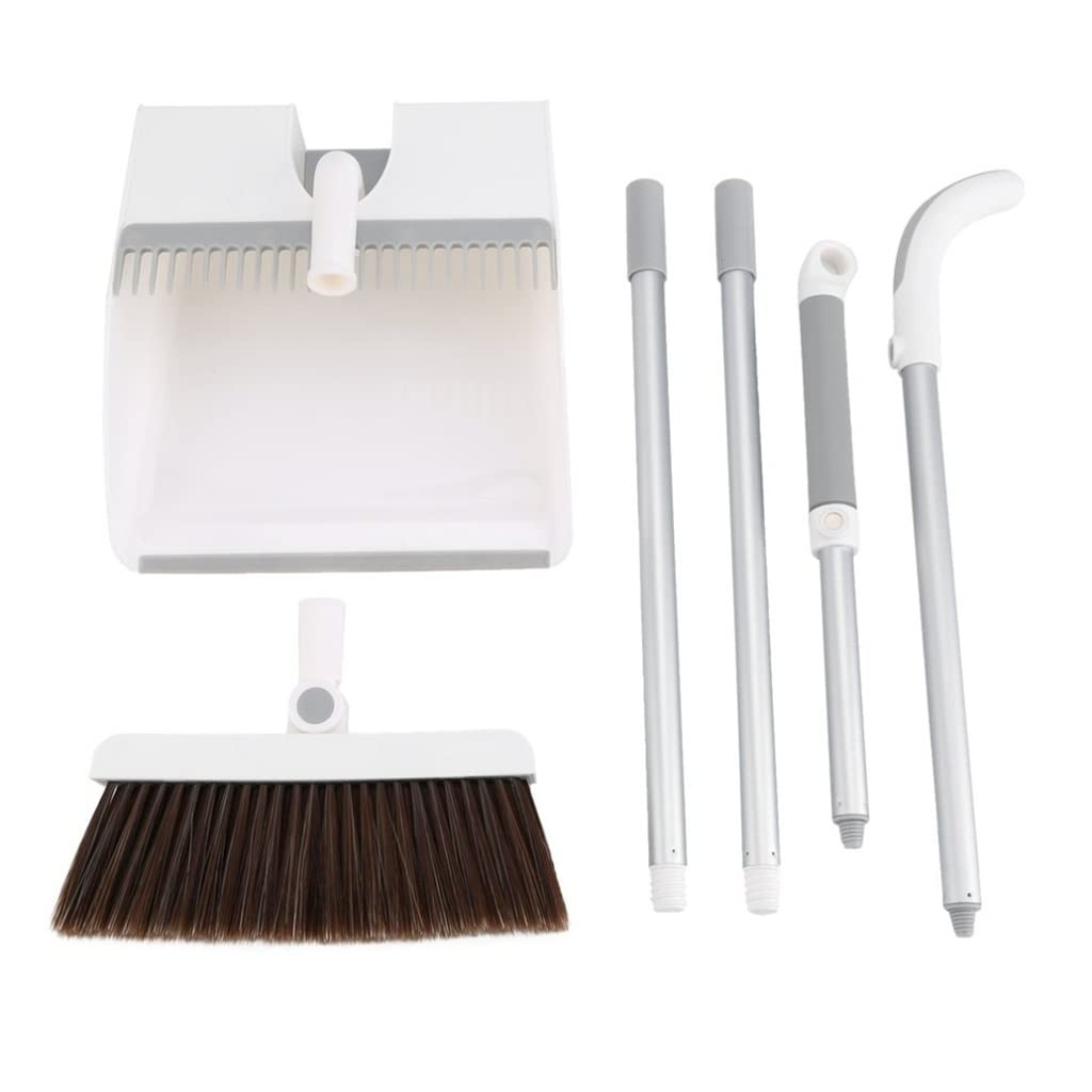 Traje de Escoba, Juego de recogedor y Escoba Plegable pie, Resistente al Viento, con Ajuste Giratorio, Filtro for el Pelo, Limpieza Suelos, Herramientas for Limpiar Migas