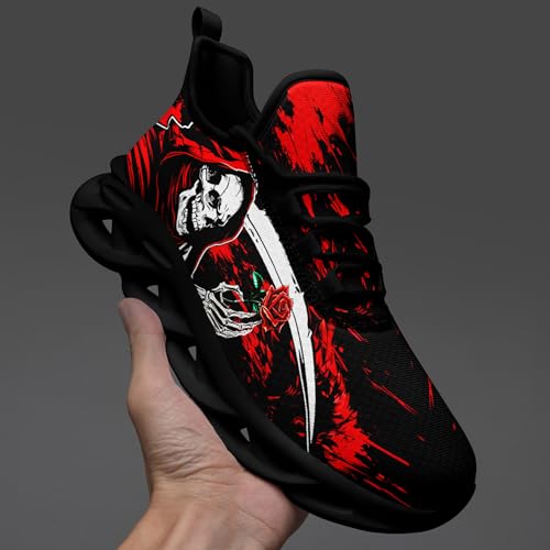 Skull Road Running Shoes for Men Women Athletic Cushioned Durable Sport Tennis Shoes Cool Scythe Cross-Training Sneakers4