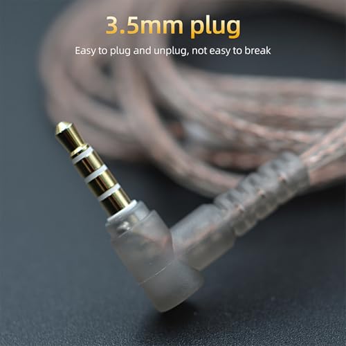Image of KZ ZS10 Pro Cable with Mic Oxygen-Free Copper 2Pin 0.75mm IEM Cable KZ Earbuds Cable with 3.5mm Plug for KZ EDX Pro ZAS ASX ZSX TRN ST2 CS4 Earphones(C Pin,with Mic)