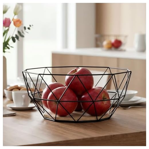 levandeo Korb Metall Schwarz 25x12cm Modern Holz MDF Braun Schüssel Schale Deko Design Tischdeko