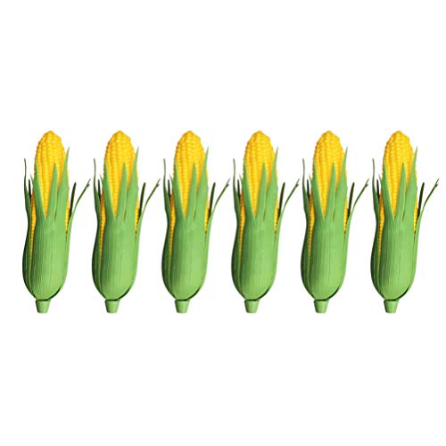 VOSAREA 6pcs Artificial Corn, Lifelike Corn Fake Simulation Vegetable Decorations Photo Props Green