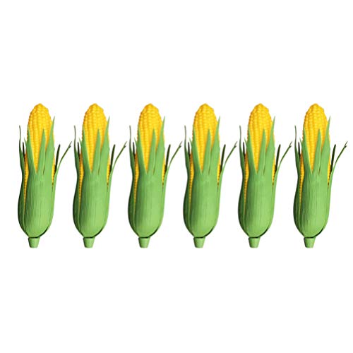 6pcs Artificial Corn, Lifelike Corn Fake Simulation Vegetable Decorations Photo Props Green