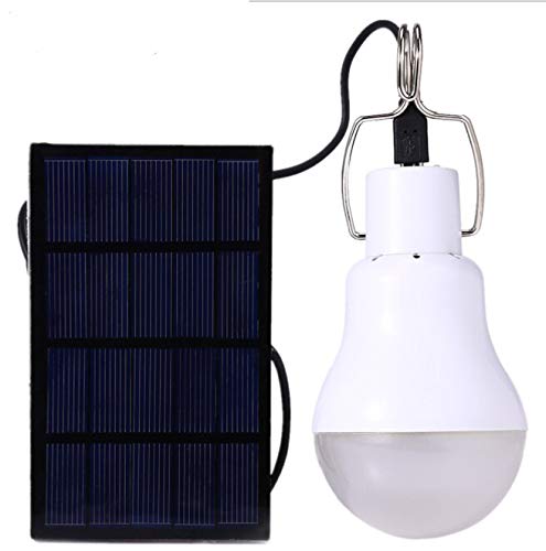 Buhdjfnke Panel Solar Accionado LED Bombilla de Luz Portátil Lámpara de Energía para Tienda para Cámping Al Aire Libre 15W
