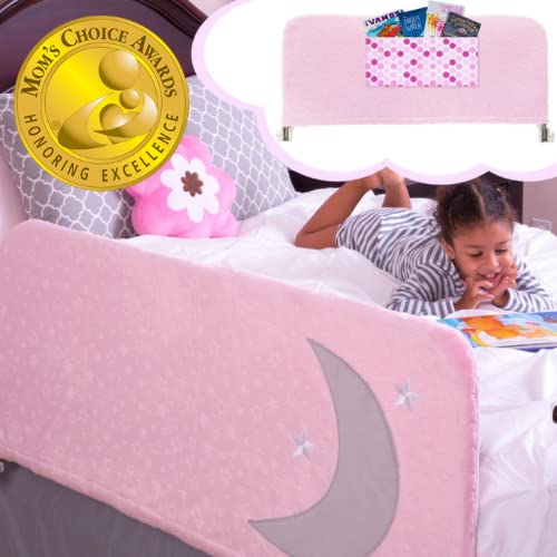 Beautiful Bed Rail For Toddlers (Mom's Choice Award Winner) - With Decorative Cover And Inside Pocket - Toddler Bed Rail Guard For Children Kids, Fits Twin, Full, Queen And King - Extra Long 54" Pink #TOP25
