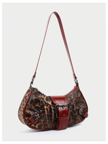 Image of GORGLITTER Women's Y2k Shoulder Bag Buckle Western Vintage Hobo Pu Leather Handbags with Coin Purse