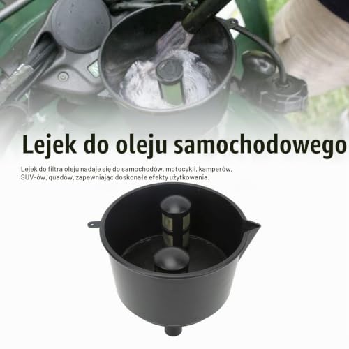 Samochodowy lejek filtrujący z szeroką szyjką, AF15CB, lejek do samochodu, duża szyjka, przenośny filtr do samochodów, motocykli, kamperów, SUV-ów, pojazdów