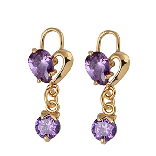 Boucles d'oreilles améthyste or 18k Feng Shui de luxe pendantes papillon