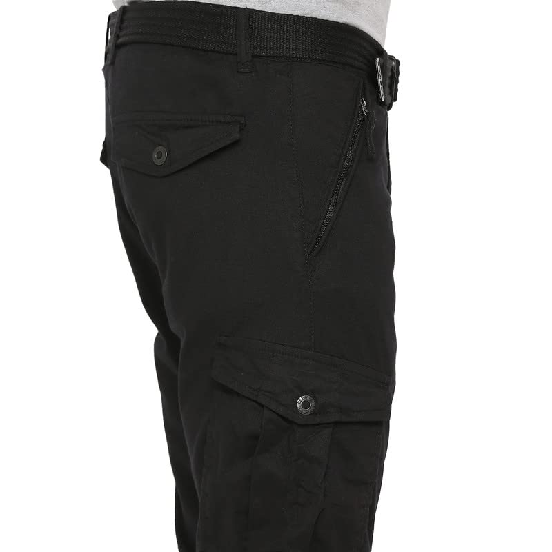 Image of BEEVEE Mens Fixed Waist Cargo Pant with D-Ring Belt.