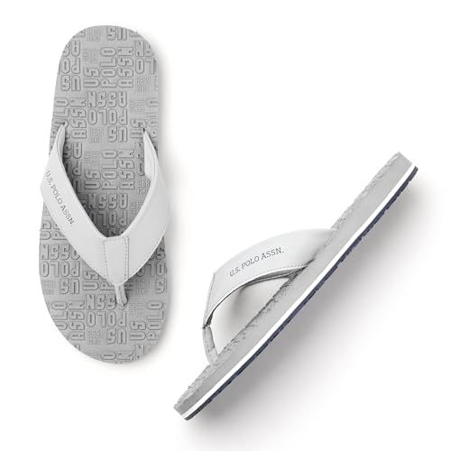 U.S. Polo Assn. Mens RODRI Flip Flop, Grey, 8 UK
