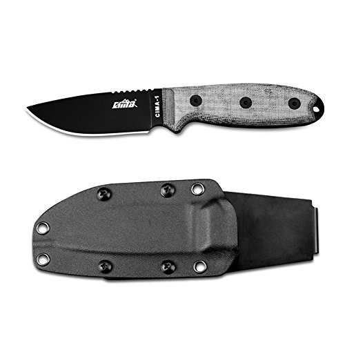 CIMA -1 Upgraded Version Black Knife Full-Tang Outdoor Survival Fixed Blade Hunting Knife (Regular Version/K Sheath)