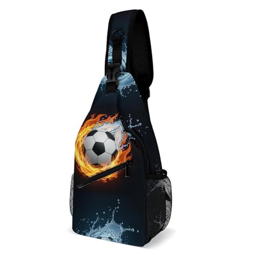 Fashion Dress Decor Sling Backpack Shoulder Bag, Day Pack, Chest Shoulder Bag For Travel Shopping Water Fire Soccer Football