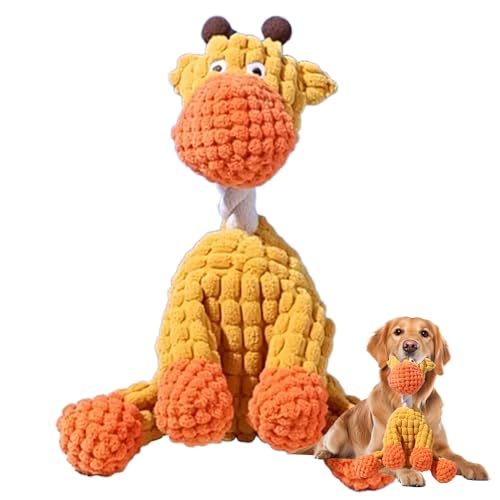 Kidmis Spielzeug Hund, 2025 New Hundespielzeug Unzerstörbar, Quietschendes Hundespielzeug, Weiches Welpenspielzeug für kleine, mittelgroße und große (Giraffe)