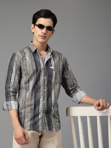 Image of Majestic Man Men's Stylish Unique Print Casual Shirt - Pure Cotton| Full Sleeve | Trendy & Comfortable