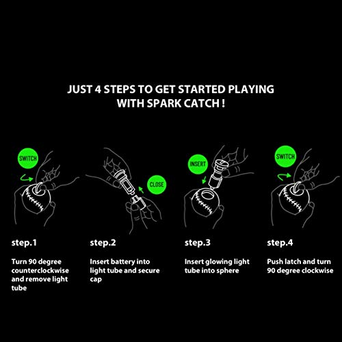 Spark Catch - The World's First LED Light Up Baseball (Blue) with The Same Weight, Size, and Genuine Leather Skin As MLB Baseball. The Most Ideal Solution for Playing Catch at Night. - Thumbnail 4