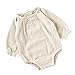 MOYO Baby Body Langarm - Musselin Stoff, Beige | 100% Bio-Baumwolle Baby Strampler für Neugeborene