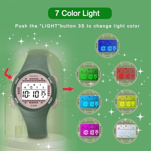 Image of Kids Digital Watch for Girls Boys,Children's Waterproof Colorful Light UP Outdoor Sport Watch with Stopwatch Alarm-Kids Gifts for Girls Boys