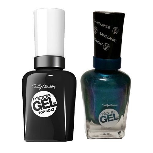 Sally-Hansen Miracle Gel Nail Polish, Combustealble and Top Coat Nail Polish Kit with Dimple Bracelet