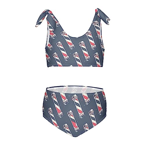 Girls' Bikini Set Vintage-Barber-Pole 2-Piece Swimsuit Tankini Bathing Suits Swimwear 3T