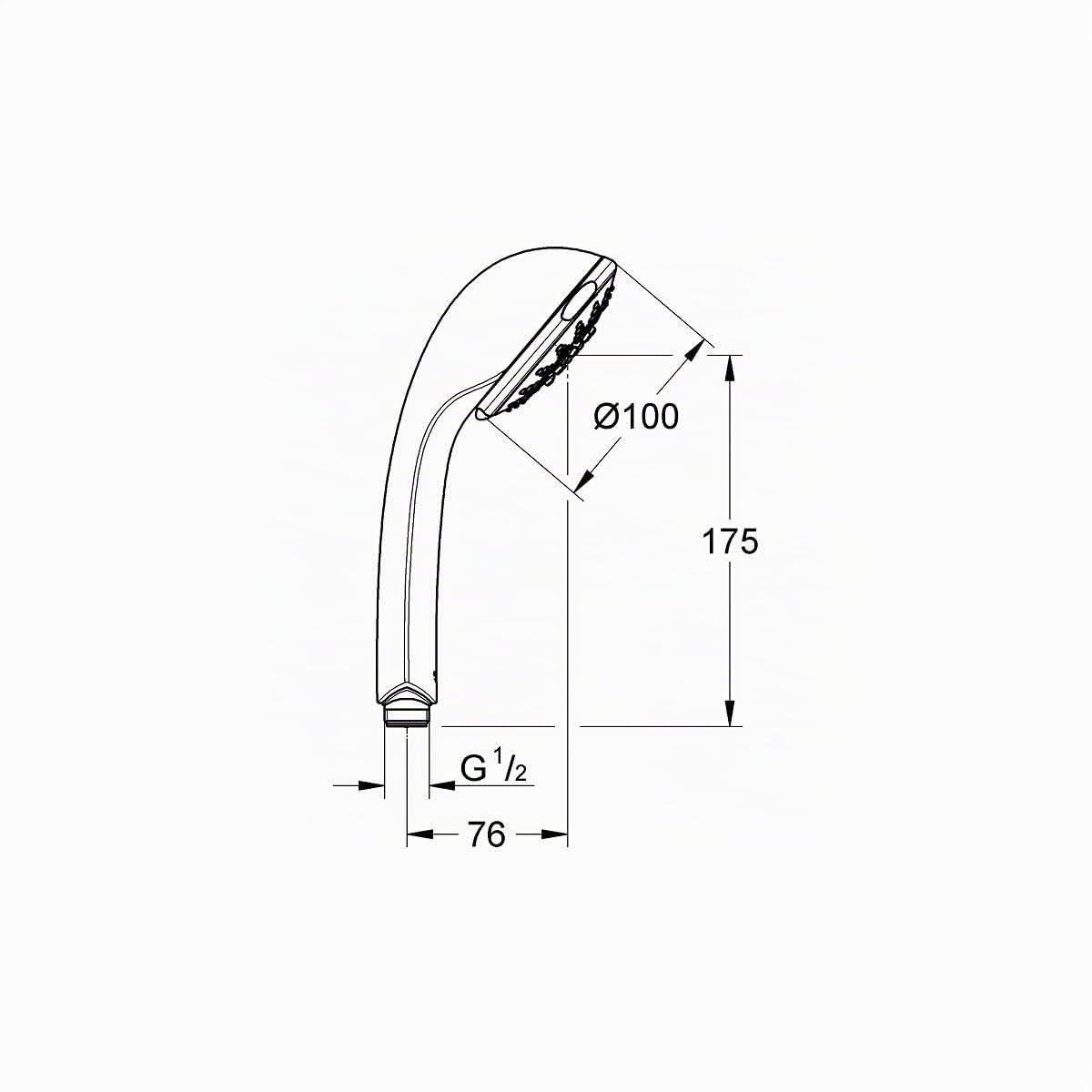 GROHE Relexa 100 Five - Alcachofa/Teleducha (5 chorros, solo teleducha), Cromo, 28796000"