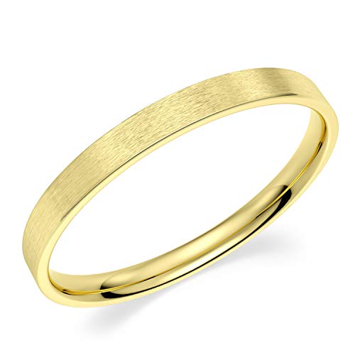 14k Yellow Gold 2mm Light Comfort Fit Brush Finish Flat Wedding Band2