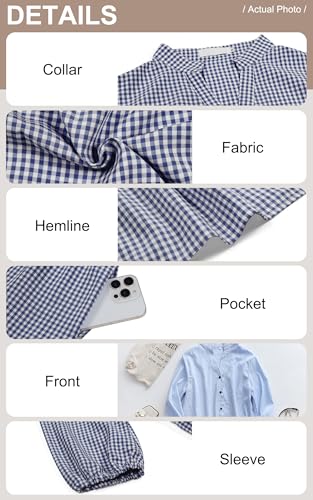 CCTOO Women's Summer Dresses Casual V Neck Button Down 3/4 Sleeve Floral Print Loose Flowy Shirt Dress4