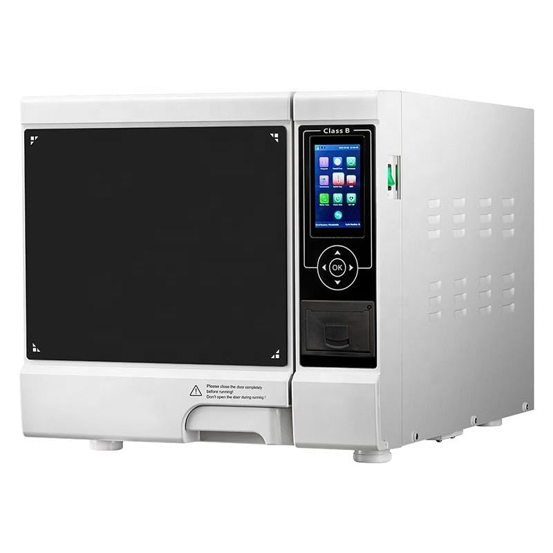 Esterilizador de vapor autoclave de vapor completamente automático, tiempo de secado al vacío, pantalla LED a color ajustable, esterilizador autoclave clase B con impresora integrada (17 L)