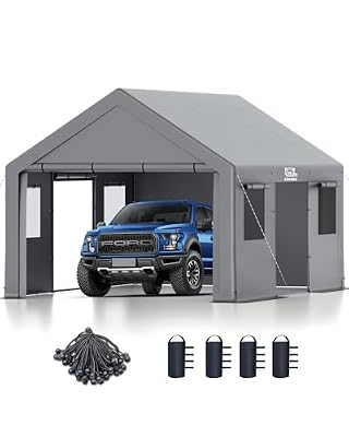 Fanpat 13x20 ft Heavy Duty Carport, Waterproof & UV Protected Carport with Reinforced Steel Frame, All-Weather Outdoor Shelter for Cars, Trucks, Vans, RVs, and Workshops