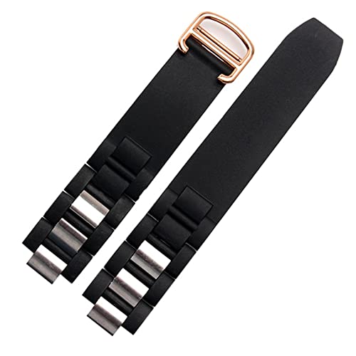 Bande de montre en silicone pour montre convexe Cartier 21e siècle 20 10 mm