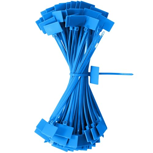 QIMEI-SHOP Bridas Plastico Azul 150mm x 3 mm Bridas para Cables Etiquetas Amarre Cable Sujetacables Eléctricos para Gestión de Cablesde Jardinería 100 Piezas