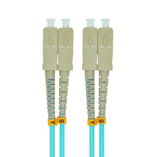 Image of 15Meters 49ft Duplex 50 /125 10G OM3 Multi-Mode Fiber Optic Cable Jumper Optical Patch Cord SC