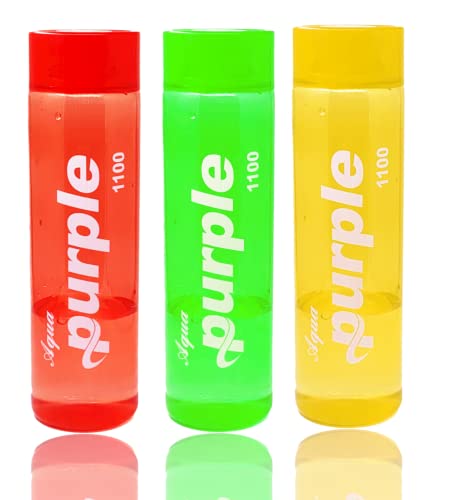 Image of Sjeware Aqua Purple Plastic Water Bottle 1 Litre, Multicolor, Pack of 3 pcs