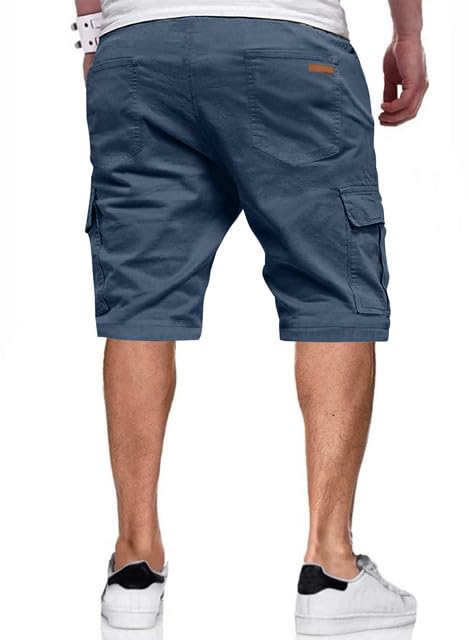 Image of JMIERR Mens Casual Cotton Twill Cargo Shorts Drawstring Classic Chino Stretch Short with 6 Pockets