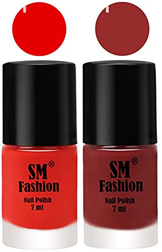 Image of Long Lasting Nail Polish | Nail Paint Combo 7 ml Each) - Set of 2 Fire Orange-Jam