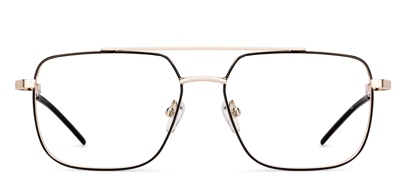 VINCENT CHASE EYEWEAR Zero Power Bluecut & Antiglare Computer Glasses For Eye Protection | Turban Fit | Gold Full Rim Square | For Men & Women | Medium | VCE000369-image-46