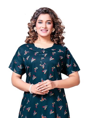 Keyocean Women's Printed Cotton Nighty, Maxi - Free Size - Image 6